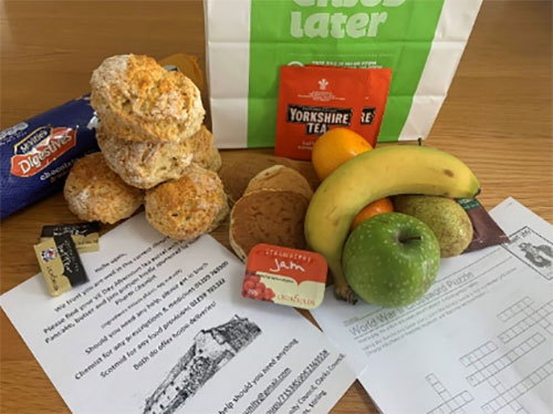 Contents of a food bag provided by Menstrie Community Council