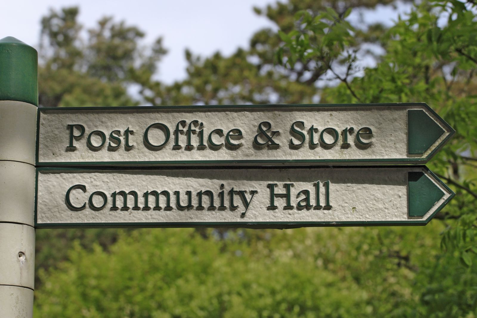 Signpost to Community Hall banner image