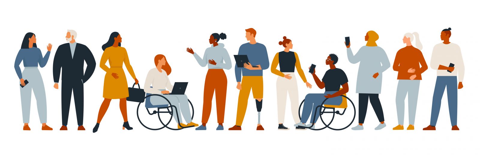 Illustrated image of community working together banner image