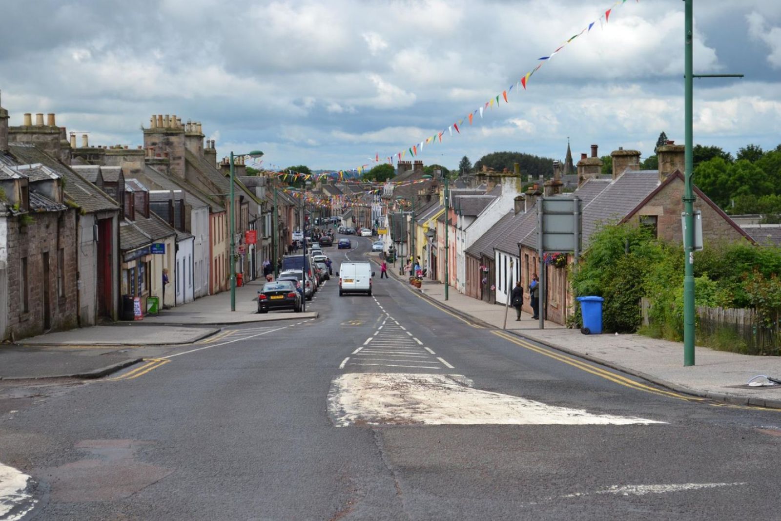 View along main street of Carnwath village banner image