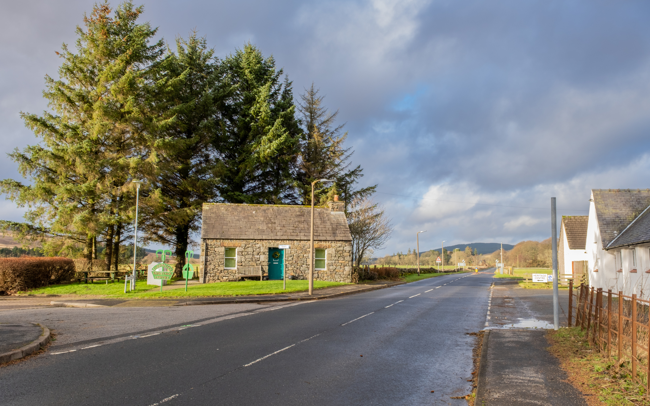 View along main road of Carsphairn village
