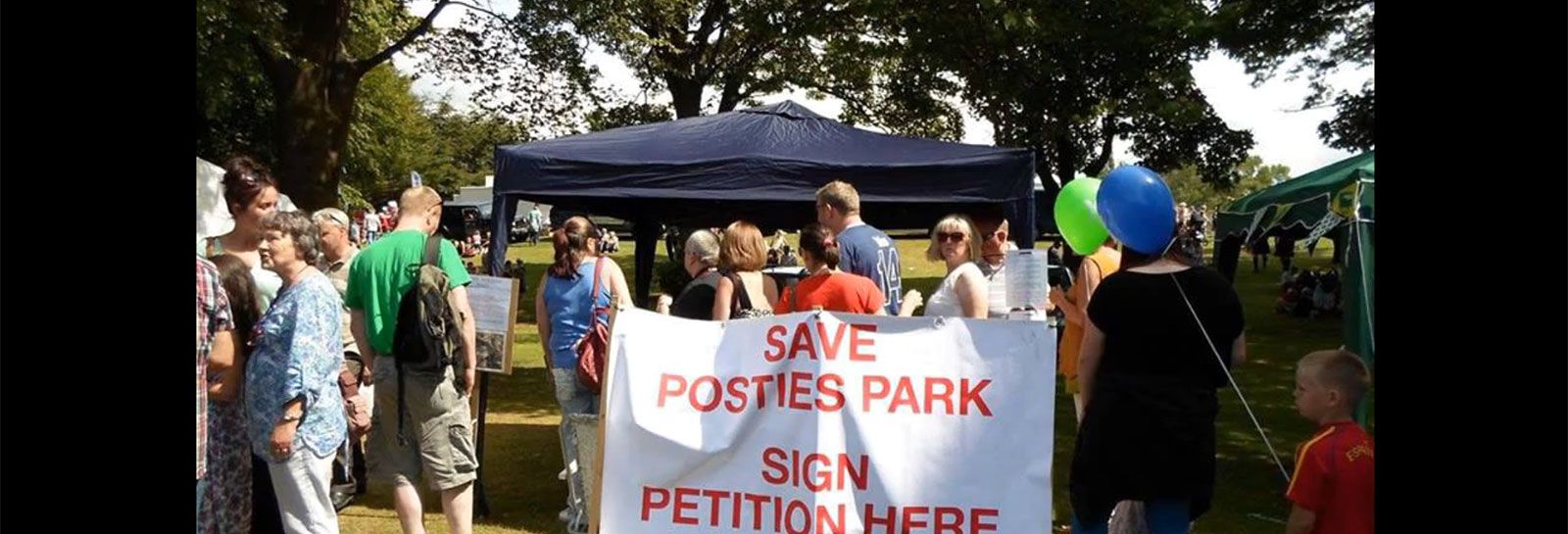 Save Posties Park campaign. Image from the Save Posties Park Facebook banner image