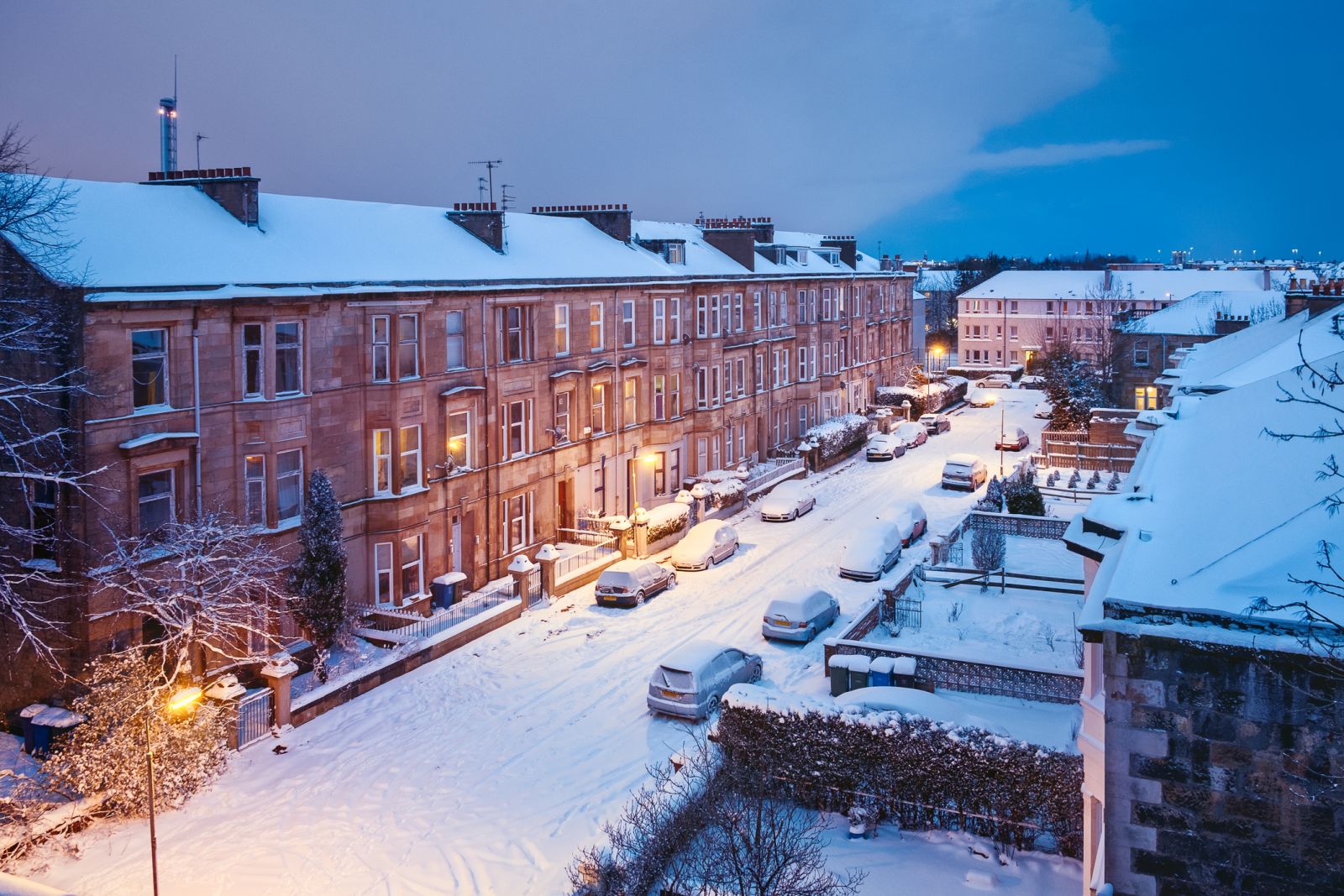 Snow blocked street in Scotland banner image