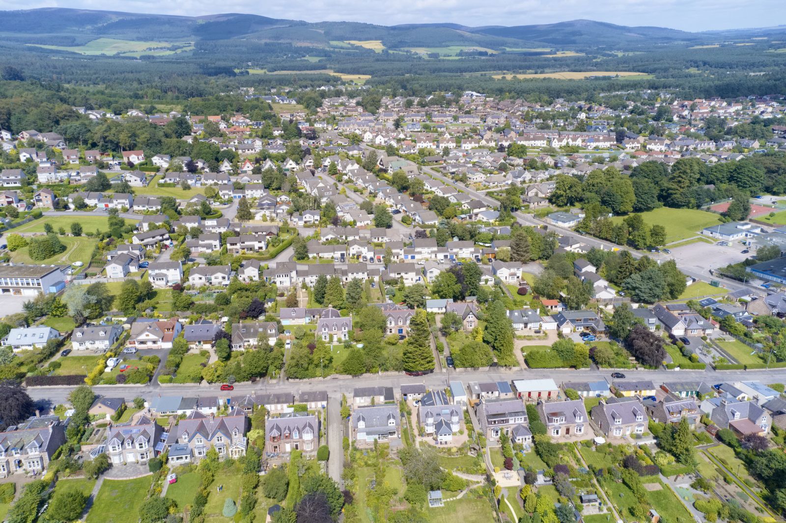 Aerial view of Banchory in Aberdeenshire banner image